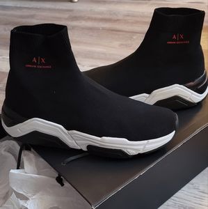 Armani Exchange Black and White Men's Shoes